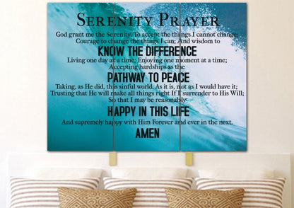 Waves Serenity Prayer Wall Art - Christian Canvas Wall Art