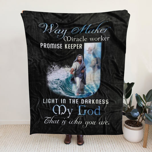 Sherpa Fleece Blanket - Way Maker Christian Blanket - Jesus Blanket - Ciaocustom