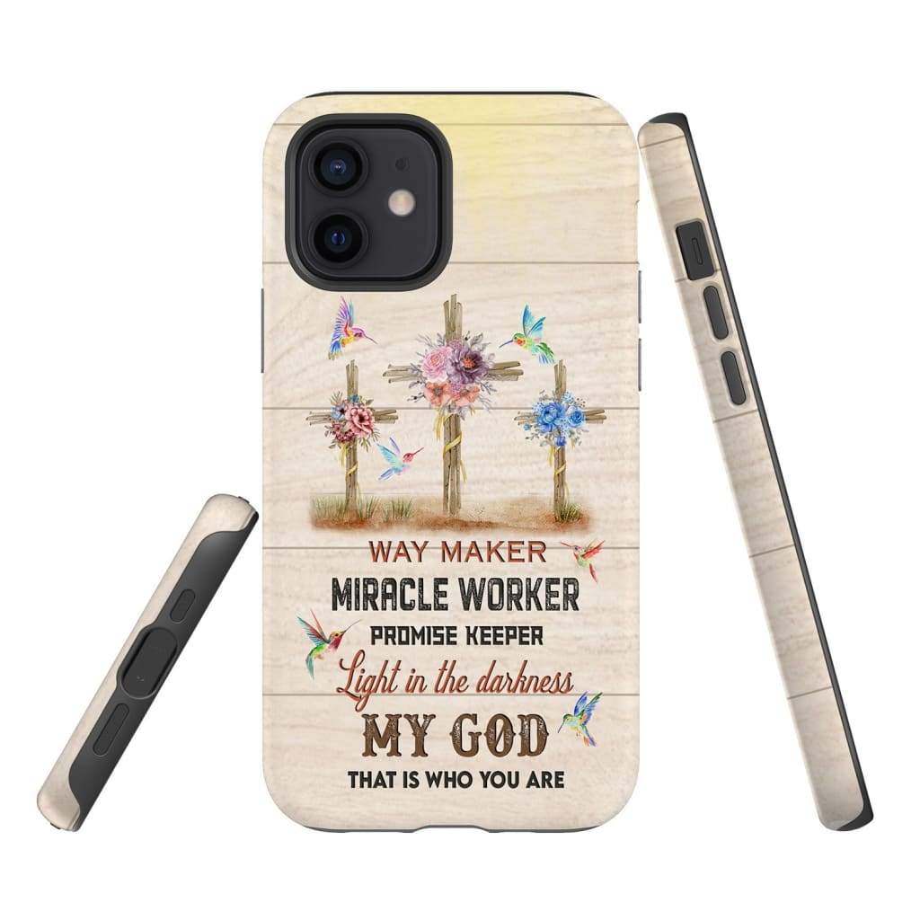 Way Maker Lyrics Three Crosses With Flowers Phone Case - Scripture Phone Cases - Iphone Cases Christian