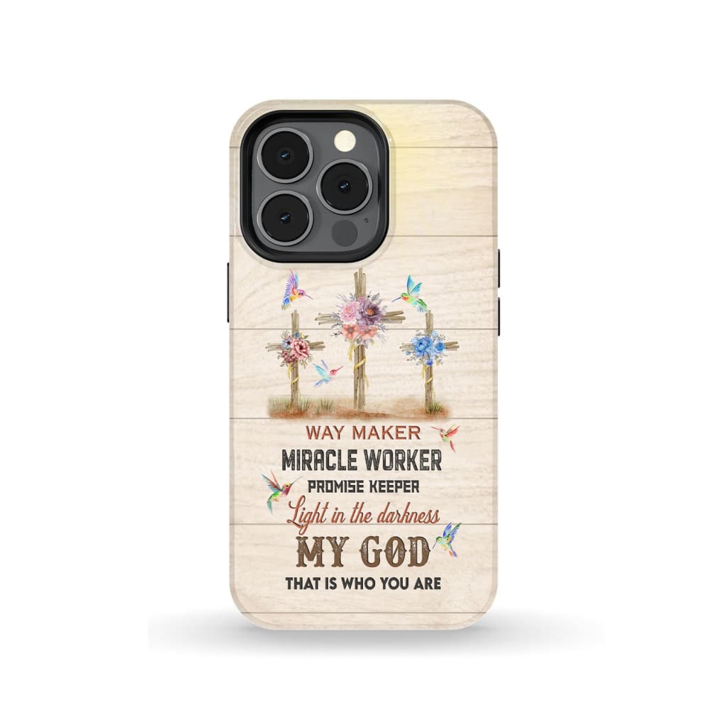 Way Maker Lyrics Three Crosses With Flowers Phone Case - Scripture Phone Cases - Iphone Cases Christian
