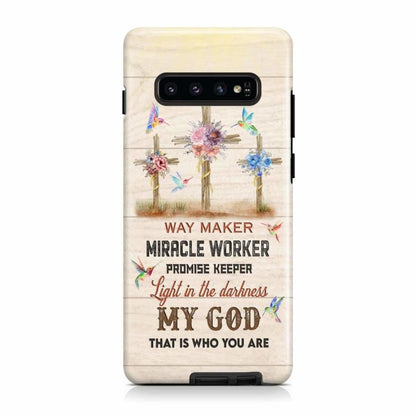 Way Maker Lyrics Three Crosses With Flowers Phone Case - Scripture Phone Cases - Iphone Cases Christian