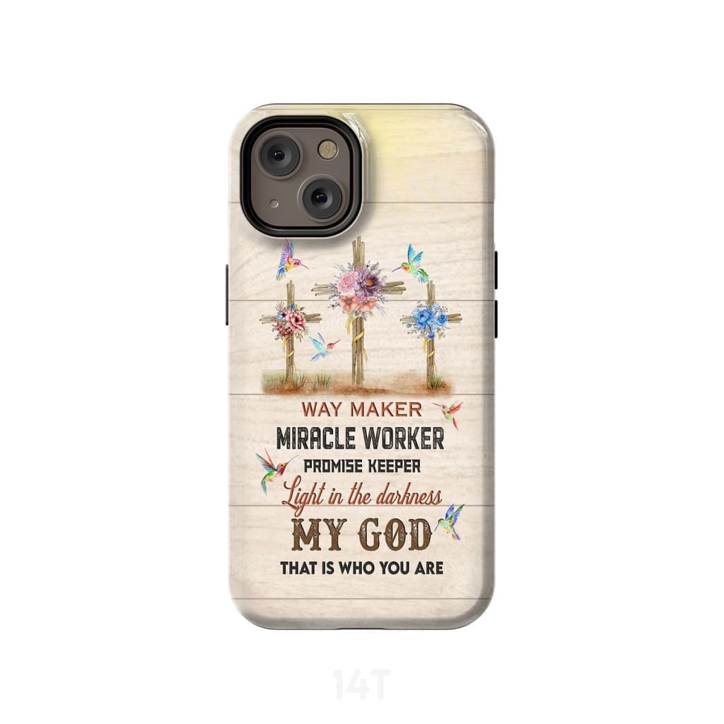 Way Maker Lyrics Three Crosses With Flowers Phone Case - Scripture Phone Cases - Iphone Cases Christian