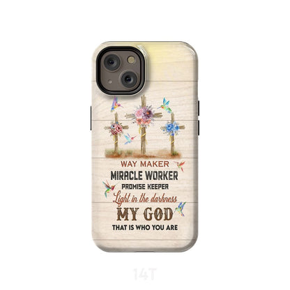 Way Maker Lyrics Three Crosses With Flowers Phone Case - Scripture Phone Cases - Iphone Cases Christian