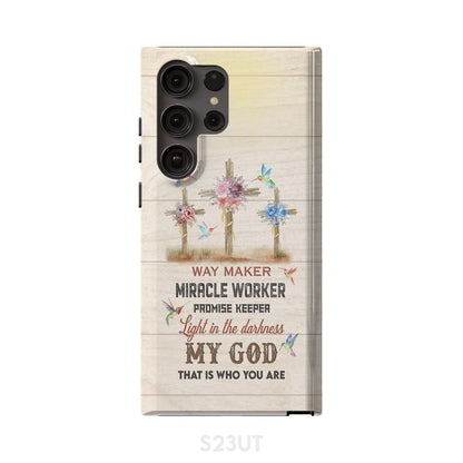 Way Maker Lyrics Three Crosses With Flowers Phone Case - Scripture Phone Cases - Iphone Cases Christian