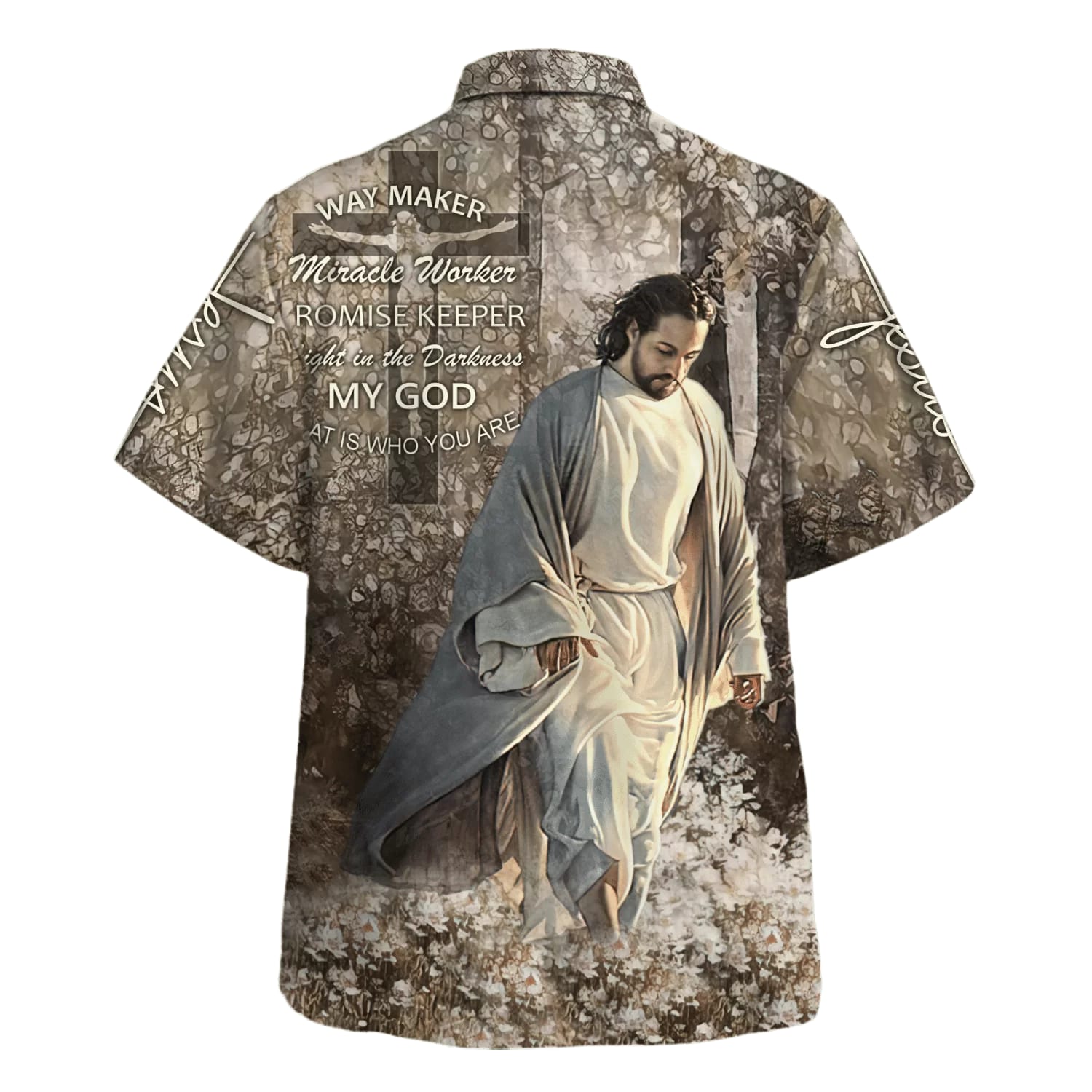 Way Maker Miracle Worke Hawaiian Shirt - Jesus Walking Through The Fields Hawaiian Shirts - Christian Hawaiian Shirt