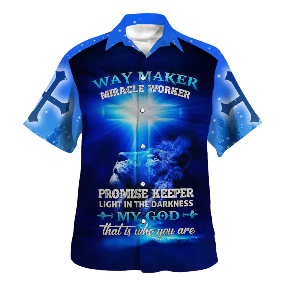 Way Maker Miracle Worked Promise Keeper Hawaiian Shirt - Christian Hawaiian Shirt - Religious Hawaiian Shirts