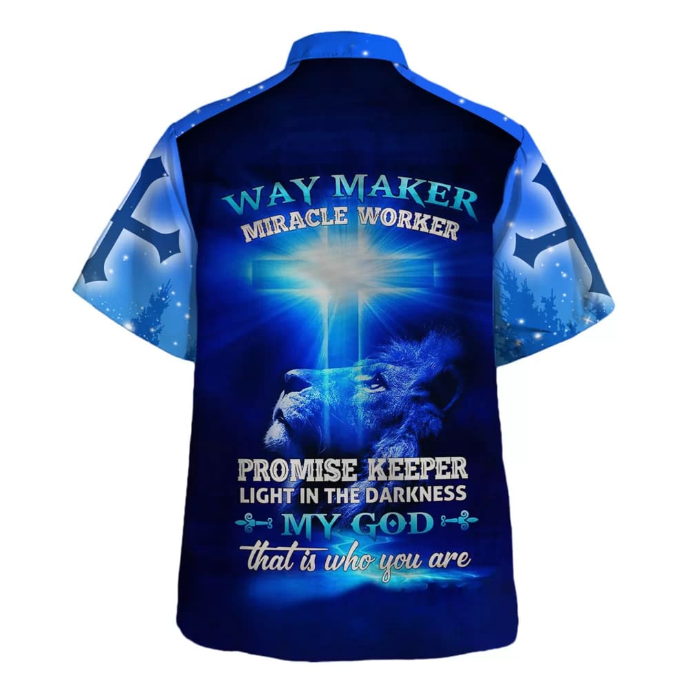 Way Maker Miracle Worked Promise Keeper Hawaiian Shirt - Christian Hawaiian Shirt - Religious Hawaiian Shirts