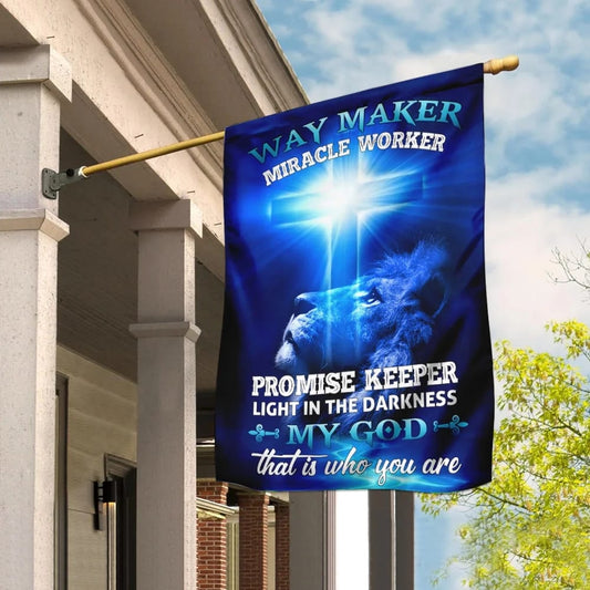 Way Maker Miracle Worker Jesus Christ Flag - Christmas Garden Flag - Christmas House Flag - Christmas Outdoor Decoration