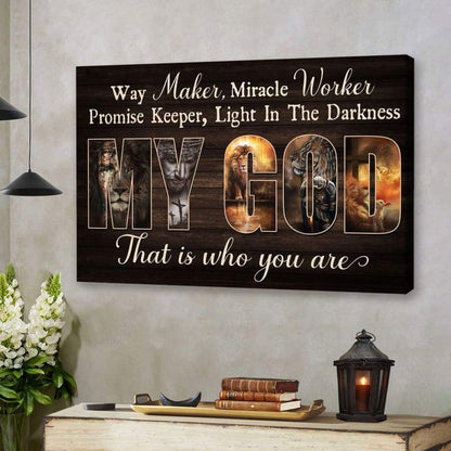 Way Maker Miracle Worker Jesus Lion Of Judah Wall Art Canvas Print - Religious Wall Decor