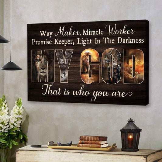 Way Maker Miracle Worker Jesus Lion Of Judah Wall Art Canvas Print - Religious Wall Decor