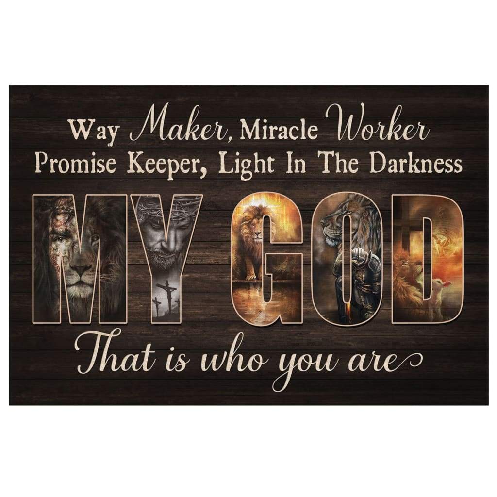 Way Maker Miracle Worker Jesus Lion Of Judah Wall Art Canvas Print - Religious Wall Decor