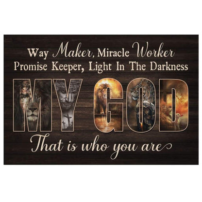 Way Maker Miracle Worker Jesus Lion Of Judah Wall Art Canvas Print - Religious Wall Decor