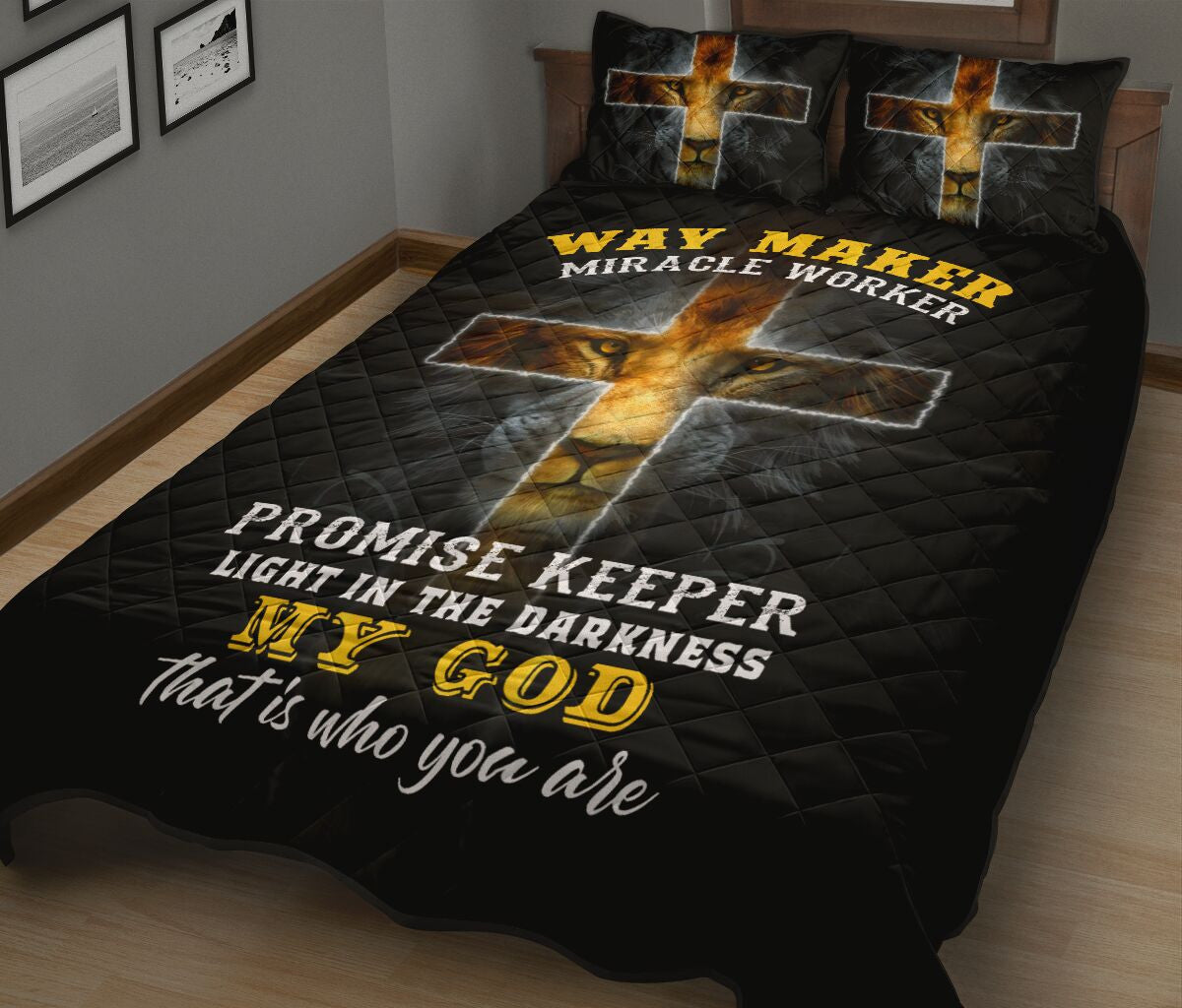 Way Maker Miracle Worker Jesus Quilt Bedding Set - Christian Bedding Sets