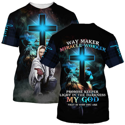 Way Maker Miracle Worker Jesus Stretched Out His Hand 3d T-Shirts - Christian Shirts For Men&Women