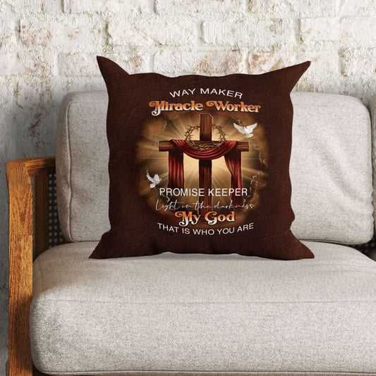 Way Maker Miracle Worker Promise Keeper Christian Pillow