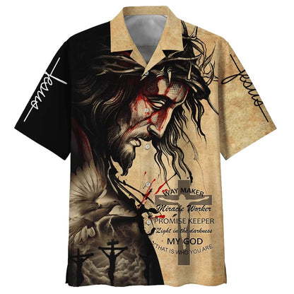 Way Maker Miracle Worker Promise Keeper Light In The Darkness My God That Is Who You Are Jesus Hawaiian Shirt - Best Hawaiian Shirts - Christian Hawaiian Shirt