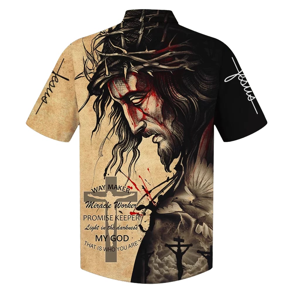 Way Maker Miracle Worker Promise Keeper Light In The Darkness My God That Is Who You Are Jesus Hawaiian Shirt - Best Hawaiian Shirts - Christian Hawaiian Shirt