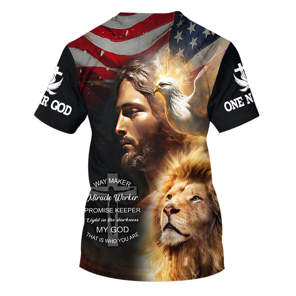 Way Maker Miracle Worker Promise Keeper Light Jesus 3d All Over Print Shirt - Christian 3d Shirts For Men Women