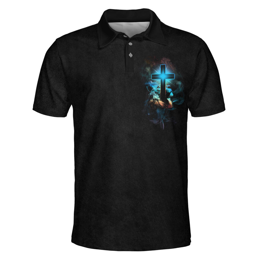 Way Maker Miracle Worker Promise Keeper Light Lion And Cross Polo Shirt - Christian Shirts & Shorts