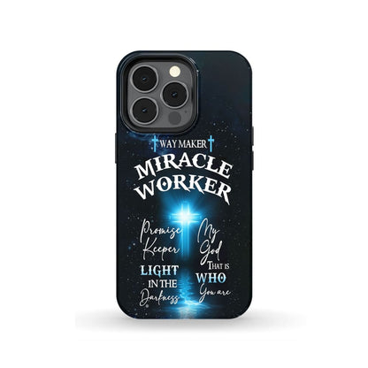 Way Maker Phone Case - Way Maker Miracle Worker Cross Christian Phone Case - Inspirational Bible Scripture iPhone Cases