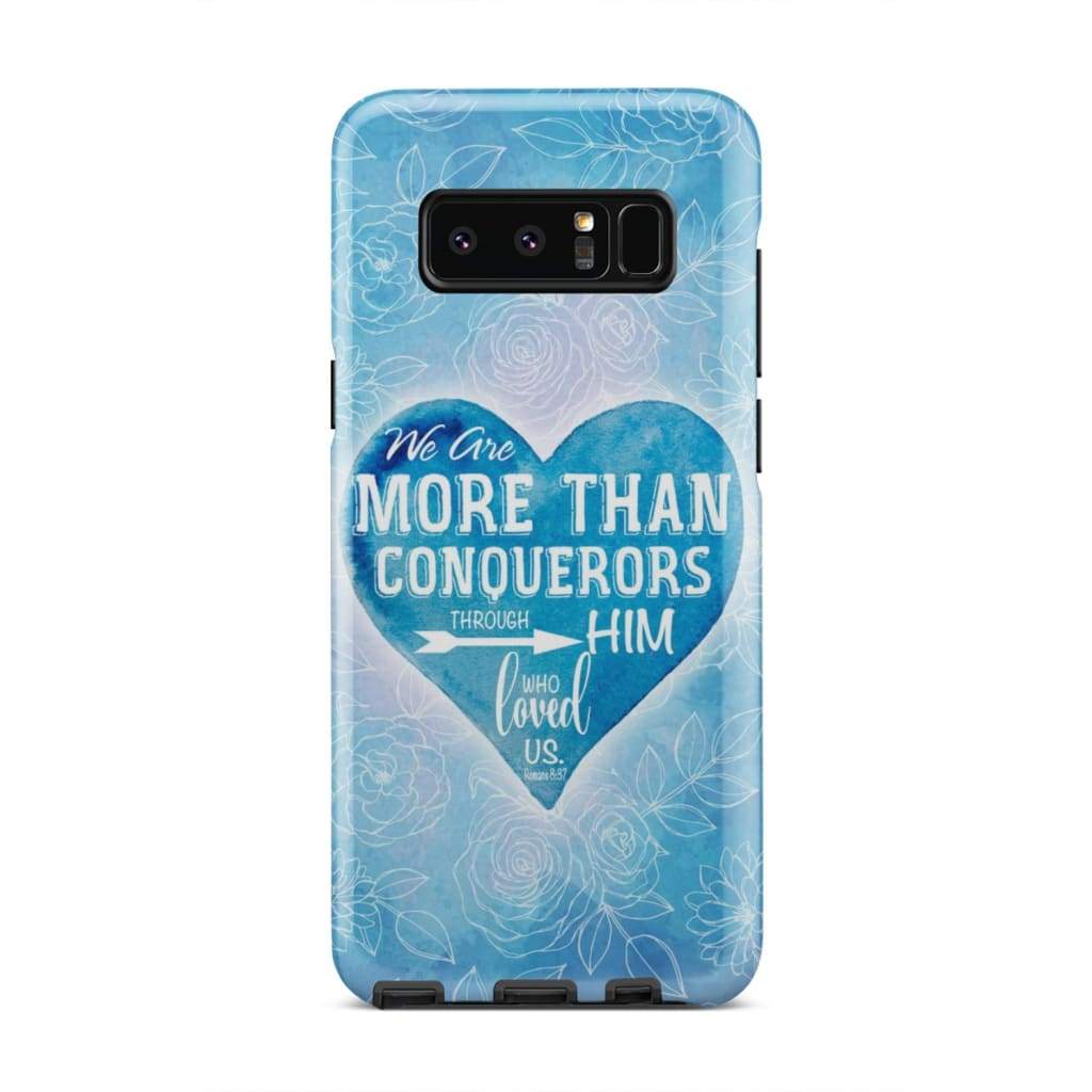 We Are More Than Conquerors Romans 837 Bible Verse Phone Case - Inspirational Bible Scripture iPhone Cases