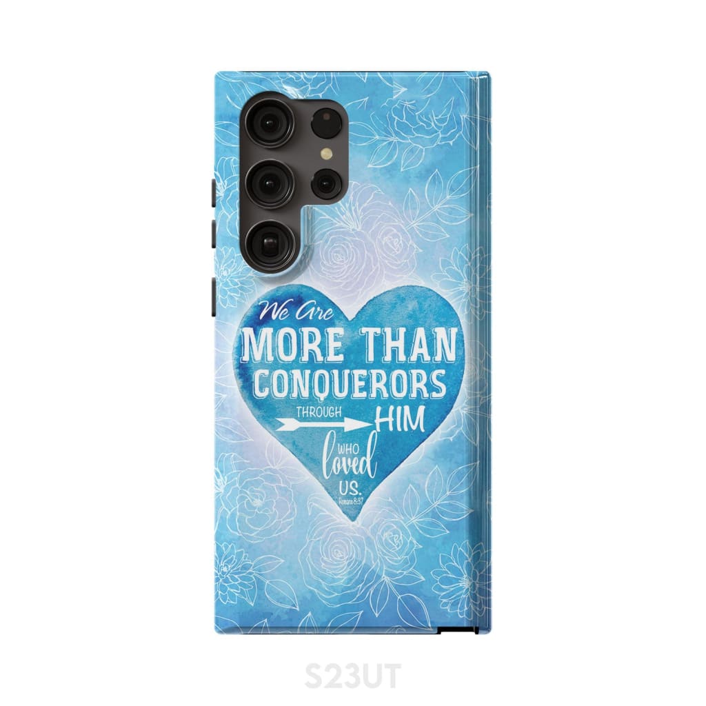 We Are More Than Conquerors Romans 837 Bible Verse Phone Case - Scripture Phone Cases - Iphone Cases Christian