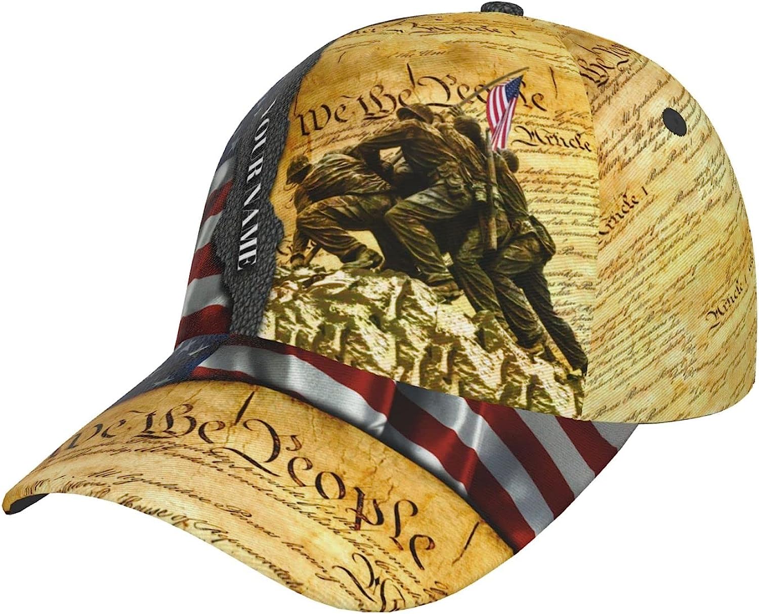 We Be People Patriotic American All Over Print Baseball Cap - Christian Hats For Men Women