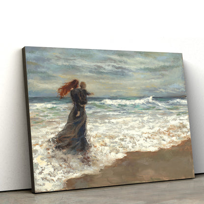 We Face The Wild Ocean Canvas Wall Art - Gift For Mom