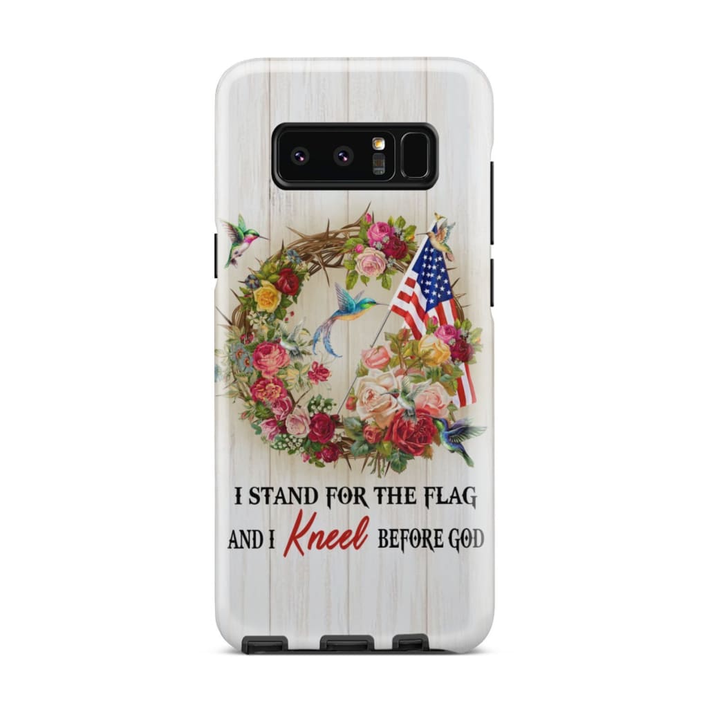 We Kneel At The Cross And Stand For The Flag Christian Phone Case - Inspirational Bible Scripture iPhone Cases