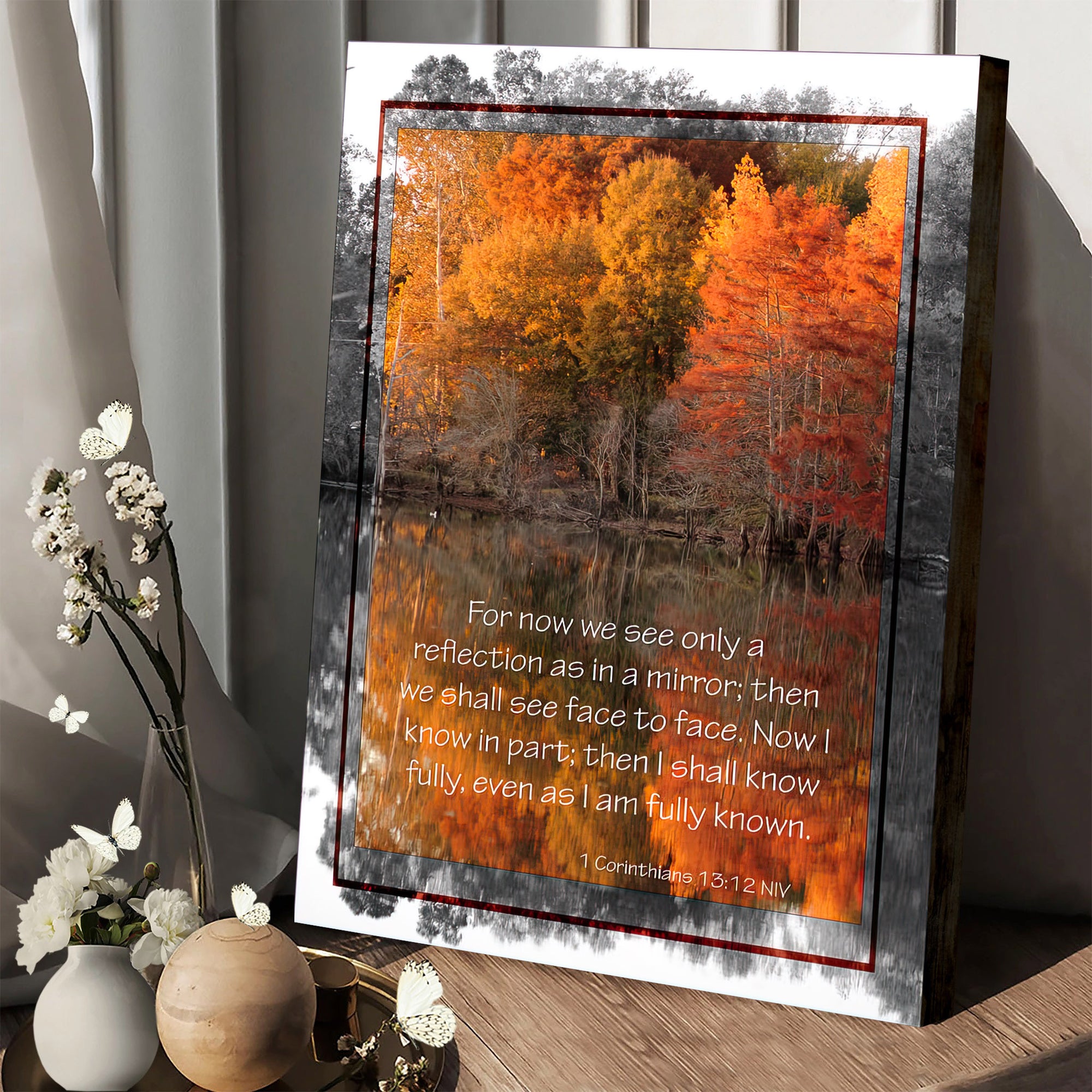 We See Only A Reflection As In A Mirror Canvas - 1 Corinthians 13 12 Wall Art