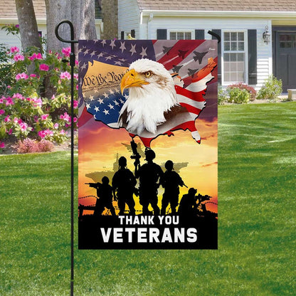 We The People. American Eagle Thank You Veterans Flag - Outdoor House Flags - Decorative Flags