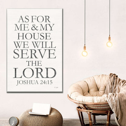 We Will Serve The Lord Wall Art Canvas - Christian Wall Hangings - Bible Verse Wall Art Canvas