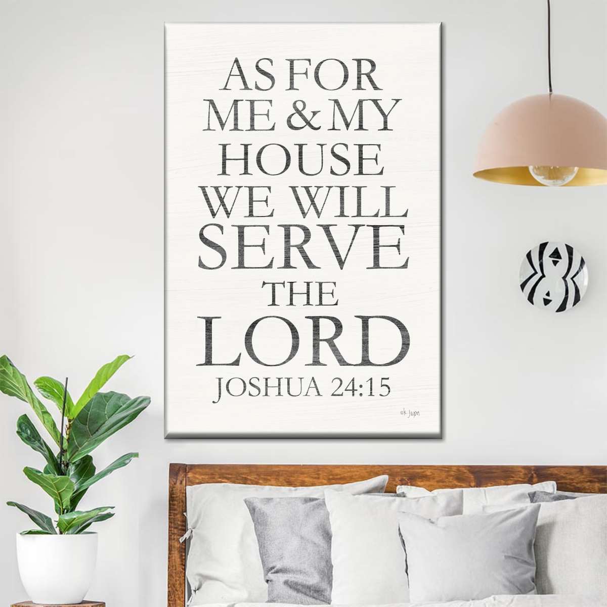 We Will Serve The Lord Wall Art Canvas - Christian Wall Hangings - Bible Verse Wall Art Canvas