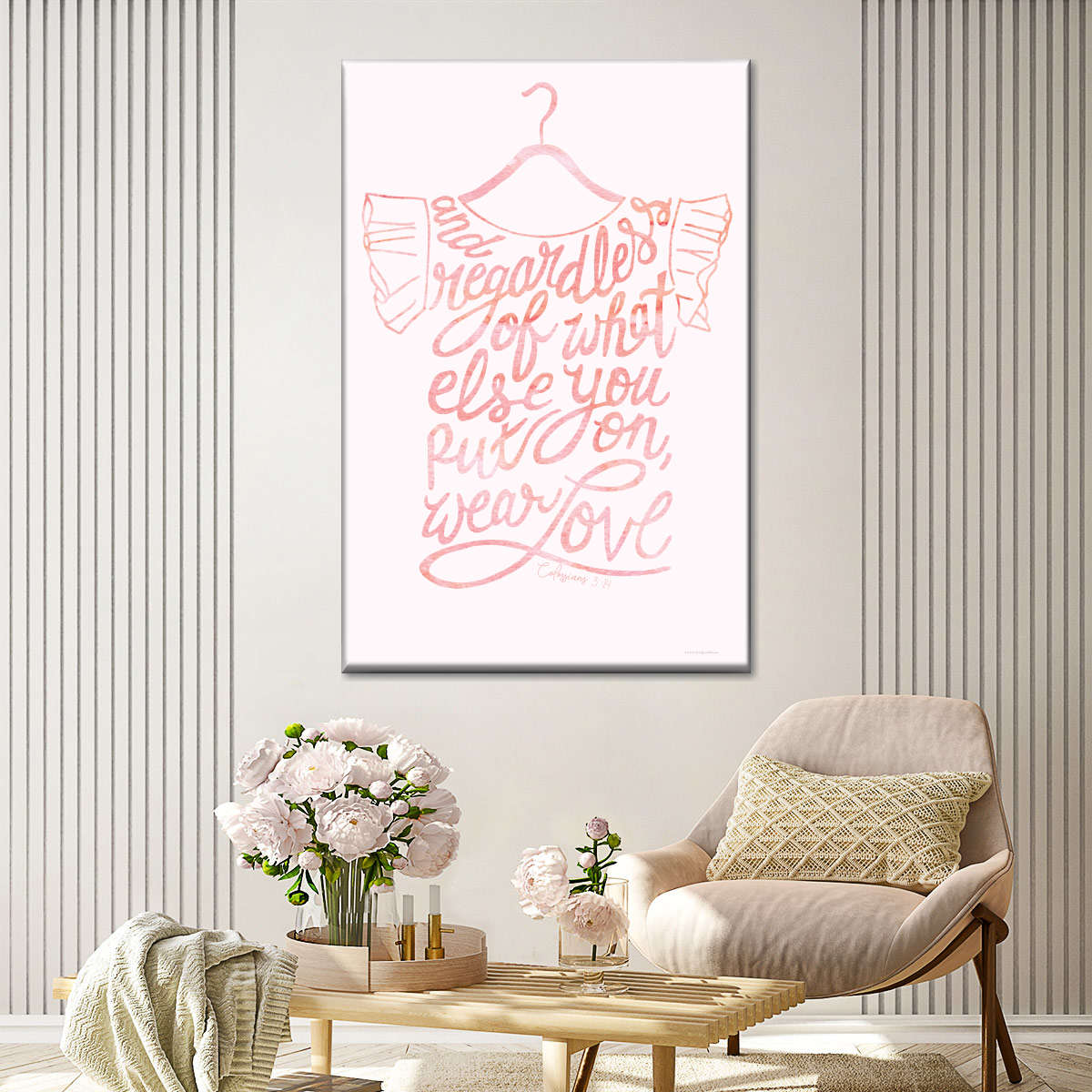 Wear Love Wall Art Canvas - Christian Wall Hangings - Bible Verse Wall Art Canvas