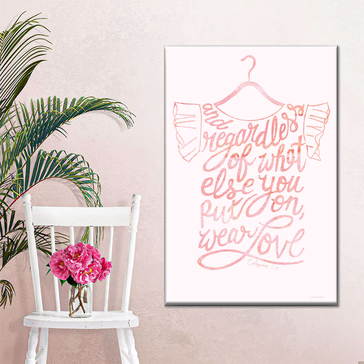 Wear Love Wall Art Canvas - Christian Wall Hangings - Bible Verse Wall Art Canvas