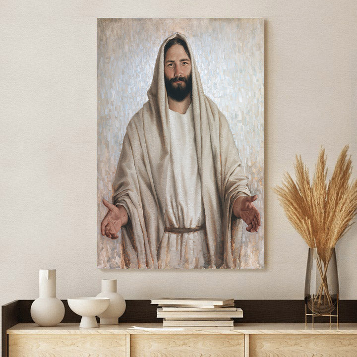Welcome Home Canvas Wall Art - Jesus Picture - Jesus Portrait Canvas ...