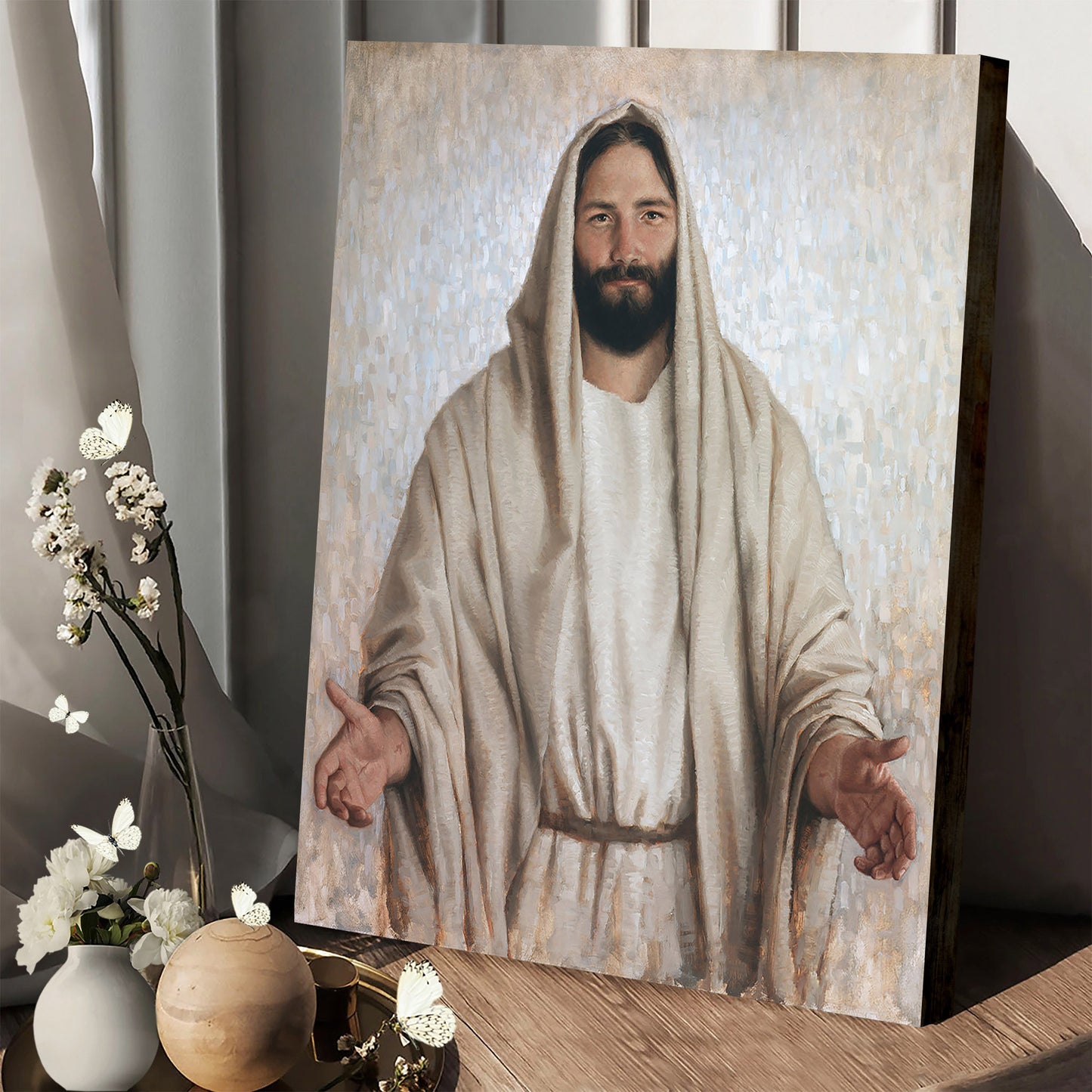 Welcome Home Canvas Wall Art - Jesus Picture - Jesus Portrait Canvas