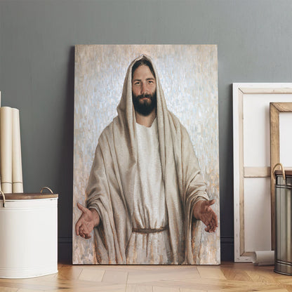 Welcome Home Canvas Wall Art - Jesus Picture - Jesus Portrait Canvas