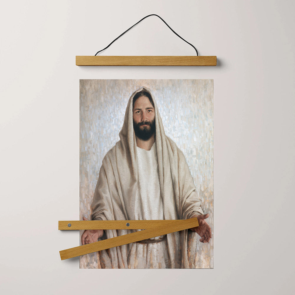 Welcome Home Hanging Canvas Wall Art - Jesus Picture - Jesus Portrait Canvas - Religious Canvas