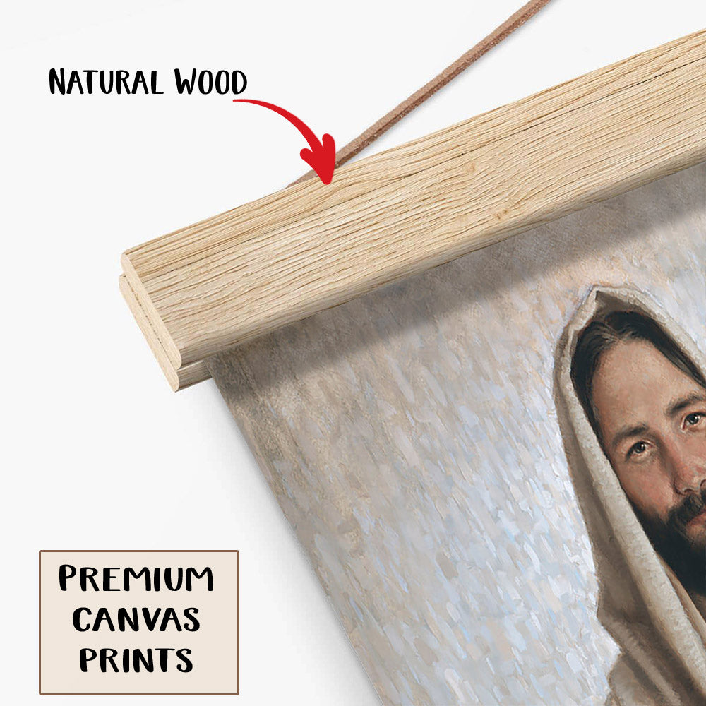 Welcome Home Hanging Canvas Wall Art - Jesus Picture - Jesus Portrait Canvas - Religious Canvas