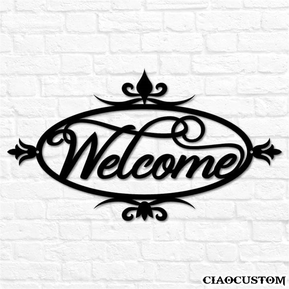 Welcome Metal Sign - Decorative Metal Wall Art - Metal Signs Outdoor