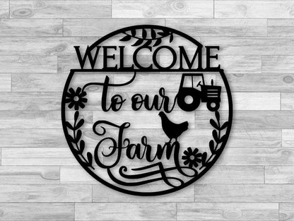 Welcome To Our Farm Metal Sign Country Home Decor Metal Farm Signs Farmer Gifts