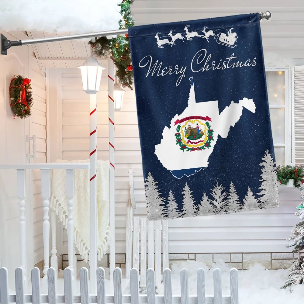 West Virginia Christmas Flag - Christmas Garden Flag - Christmas House Flag - Christmas Outdoor Decoration