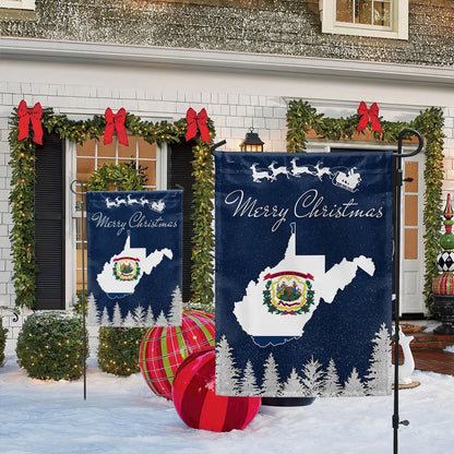 West Virginia Christmas Flag - Christmas Garden Flag - Christmas House Flag - Christmas Outdoor Decoration