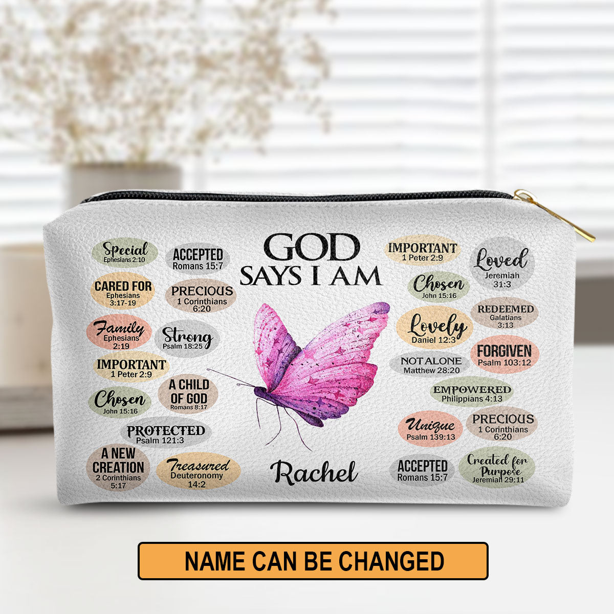 What God Says About You Personalized Animal Leather Pouch With Zipper - Spiritual Gifts For Christian Friends