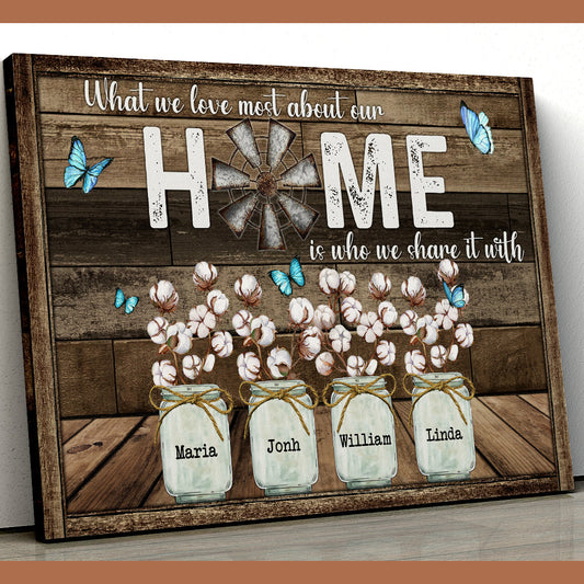 What We Love Most About Our Home Canvas - Personalized Family Gifts