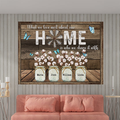 What We Love Most About Our Home Canvas - Personalized Family Gifts
