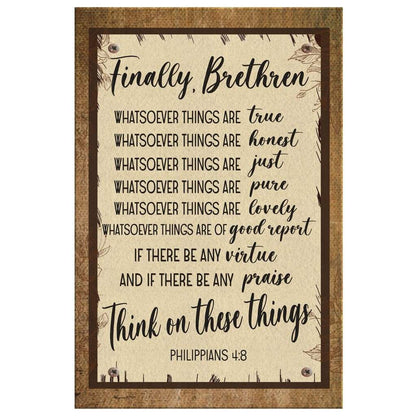 Whatsoever Things Are True Philippians 48 Bible Verse Canvas Art - Bible Verse Canvas - Scripture Wall Art