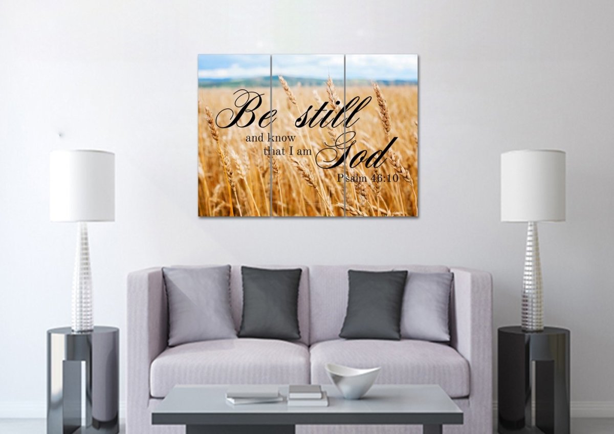 Wheat Fields & Be Still Canvas - Christian Canvas Wall Art