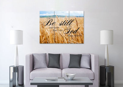 Wheat Fields & Be Still Canvas - Christian Canvas Wall Art